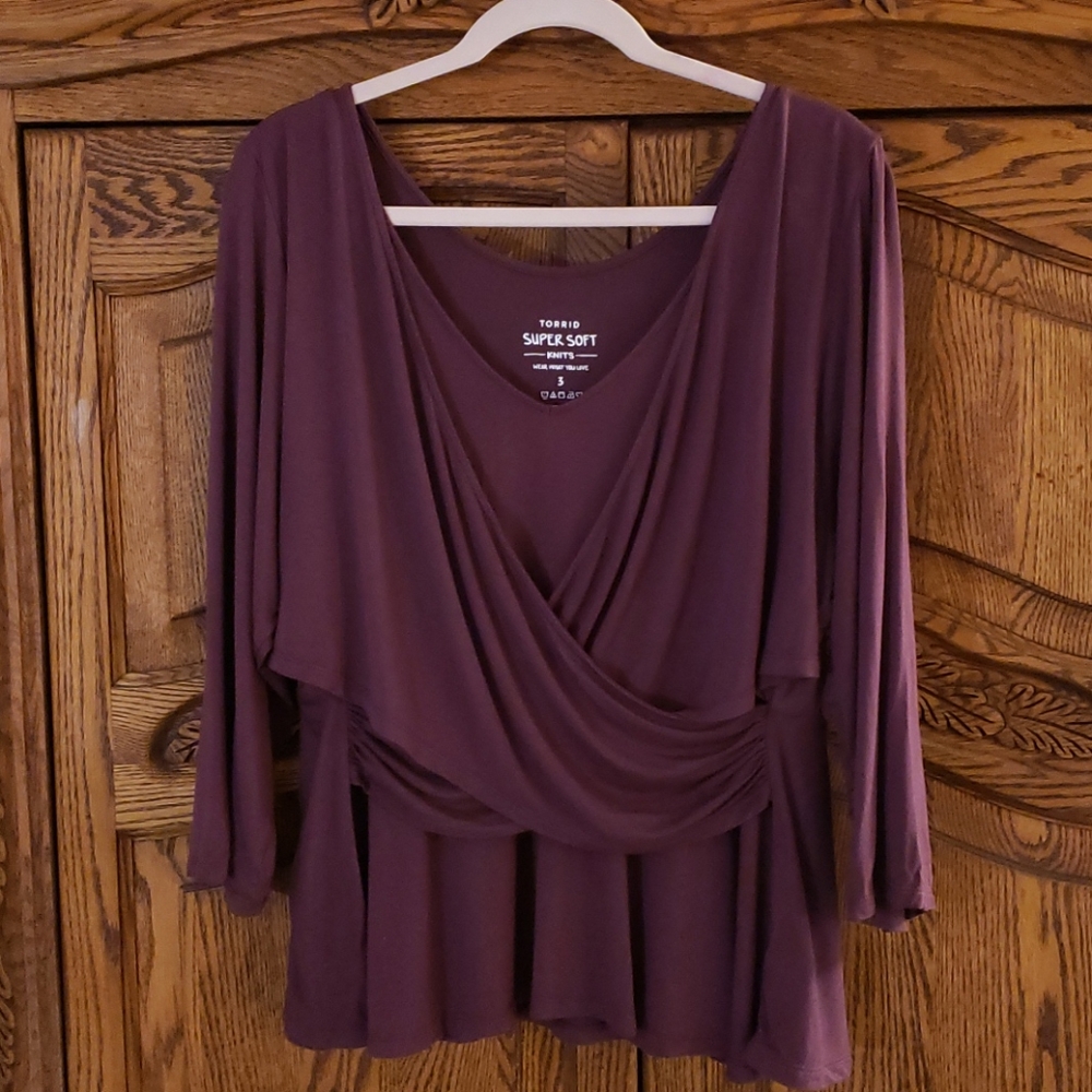 Purple peplum top